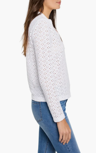 Eyelet Split Neck Top