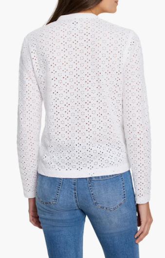 Eyelet Split Neck Top